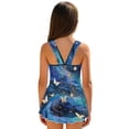 thumbnail image 2 of Tutolipy Butterfly Galaxy Print Sleeveless Bathing Suit, Skirt Wide Straps Girls Swimsuit One Piece for Summer, Size 12-13 Years, 2 of 8