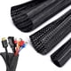 thumbnail image 1 of Funda para cables de ordenador de 3 metros, Φ12-20 mm, flexible, ajustable, organizador de cables con ranuras trenzadas para mascotas, protección de cables para cables de ordenador/TV/automóviles, 1 of 5