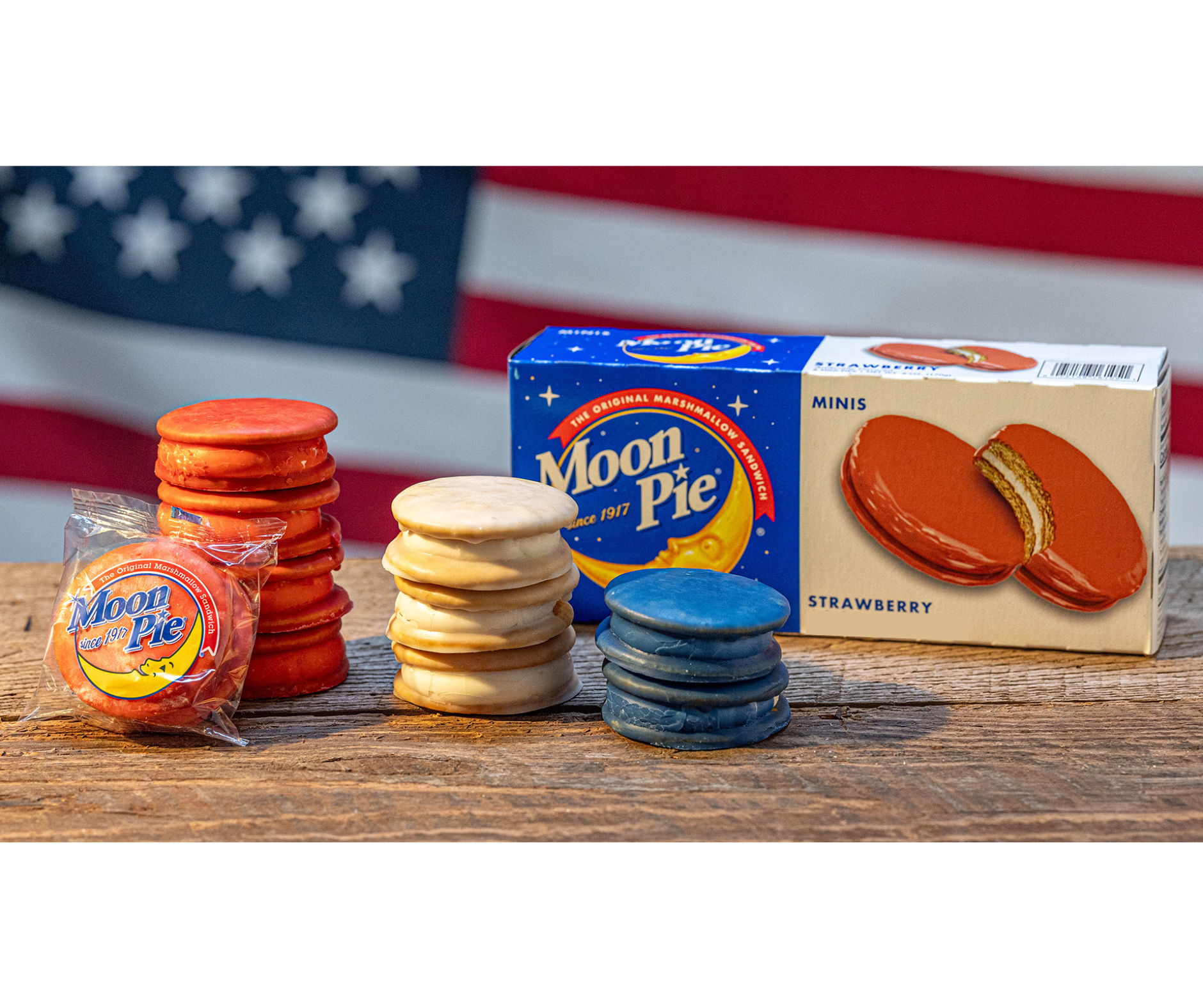 (4 pack) MoonPie Mini Marshmallow Sandwich Cookies, Strawberry, 12 Count, 12 oz – Individually Wrapped Snack Cakes for On-the-Go Treats