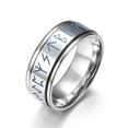 thumbnail image 1 of Anillo giratorio de acero inoxidable europeo y americano Anillo de moda de tótem simple personalizado de acero de titanio, 1 of 5