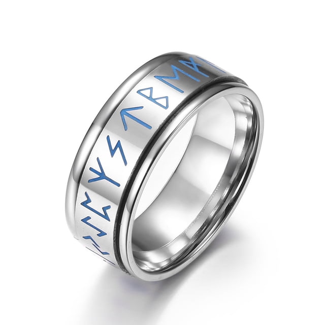 Anillo giratorio de acero inoxidable europeo y americano Anillo de moda de tótem simple personalizado de acero de titanio