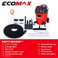 thumbnail image 4 of Ecomax 12 Gallon 6.5 HP OSHA-Compliant Wet/Dry Vacuum with Dual Self-Cleaning HEPA Filters, Airflow Alarm, and Accessories, 4 of 13