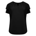 thumbnail image 4 of fatyb Dressy Tops Womens Cut out Neck Elegant Blouses Casual Ruffle Short Sleeve Cute Shirts for Women, 4 of 7
