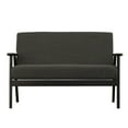 thumbnail image 4 of Gala 45 In. Modern Loveseat Bench, Dark Gray Fabric, Jet Black Wood Frame- Saltoro Sherpi, 4 of 5
