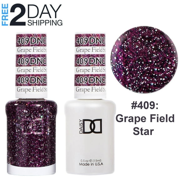 DND Gel Nail Polish & Nail Lacquer Set Soak Off Duo Set - #409 Grape Field Star, 0.5 oz