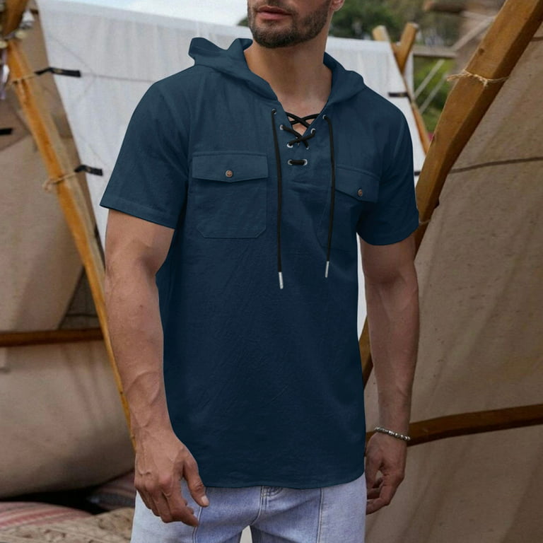 Pdbokew Men's Sun Protection Fishing Shirts Long Sleeve Travel Work Shirts for Men UPF50+ Button Down Shirts with Zipper Pockets Navy M, Size: Medium