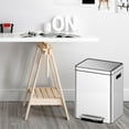 thumbnail image 7 of 10.6 Gallon (20L+20L) Stainless Steel Dual Trash & Recycle Bin with Foot Pedal, Soft-Close Lid, and Removable Inner Buckets for Kitchen, Living Room, or Office, 7 of 7