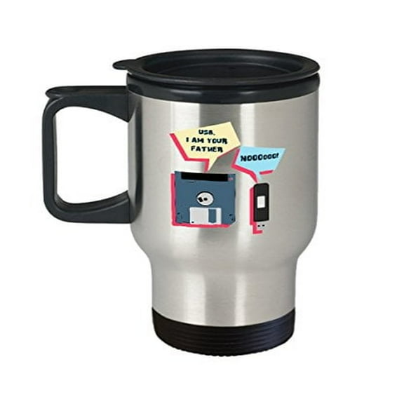 Computer Themed Gifts - USB I am your Father - Programmer Travel Mug - 14 oz Stainless Steel Coffee Cup