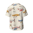 thumbnail image 2 of Gaeub Striped Vintage Planes Men's Lapel Short Sleeve Shirt, Relaxed Fit Shirt, Soft and Breathable for Outdoors Party Travel - XX-Large, 2 of 7