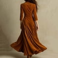 thumbnail image 4 of Sexlip Women's Vintage Western Maxi Velvet Dress Semi Formal Elegant Crop Sleeve Ruched Slim Prom Long Dress Brown XXL, 4 of 7