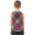thumbnail image 3 of Red Pink Gray Plaids Pattern Vest Undershirt Tank Top Sleeveless Quick Dry 3T, 3 of 7