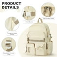thumbnail image 3 of Cute Backpacks for School Bookbag for Teenagers, School Backpack for Teens Book Bags School Bag for Women Men, Aesthetic Backpacks for Teens High School College Backpack Laptop Casual Daypack Beige, 3 of 10