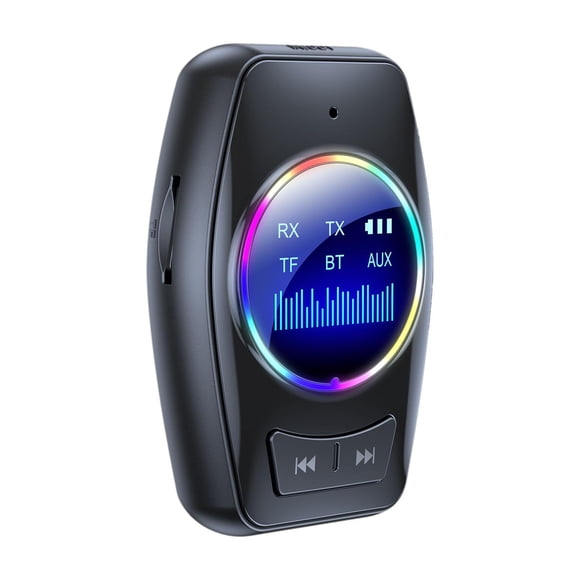 Adaptador receptor de audio Bluetooth 5.4 estable y portátil para uso doméstico, con pantalla de visualización, para altavoces de estéreo
