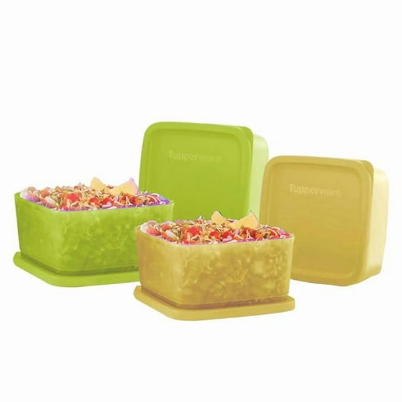 Tupperware Cubix Small 650Ml 4Pc(Plastic), Assorted