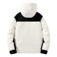thumbnail image 5 of Men's Color Block Loose Casual Warm Windproof Waterproof Long-Sleeve Outerwear With Detachable Hood Leisure Oversize Jackets for Men, 5 of 7