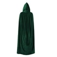thumbnail image 6 of Zando Green Cloak with Hood Women Green Hooded Cape Cloak Unisex Velvet Witch Cloak M, 6 of 7