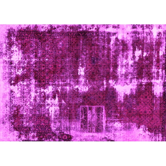 Ahgly Company Indoor Rectangle Abstract Pink Modern Area Rugs, 3' x 5'