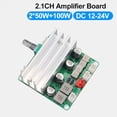 thumbnail image 5 of 2X Placa Amplificadora de Potencia Audio Digital de 2,1 Canales, 2 X 50 W y 100 W, 12 V-24 V, Módulo Amplificador de Cine en Casa DIY con Graves y Agudos, 5 of 5