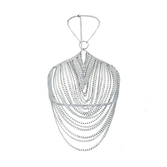 AOOOWER Elegant Rhinestones Body Jewelry Women Chest Chain Multifuntional Waist Jewelry Body Chain Suitable for Various Occasion