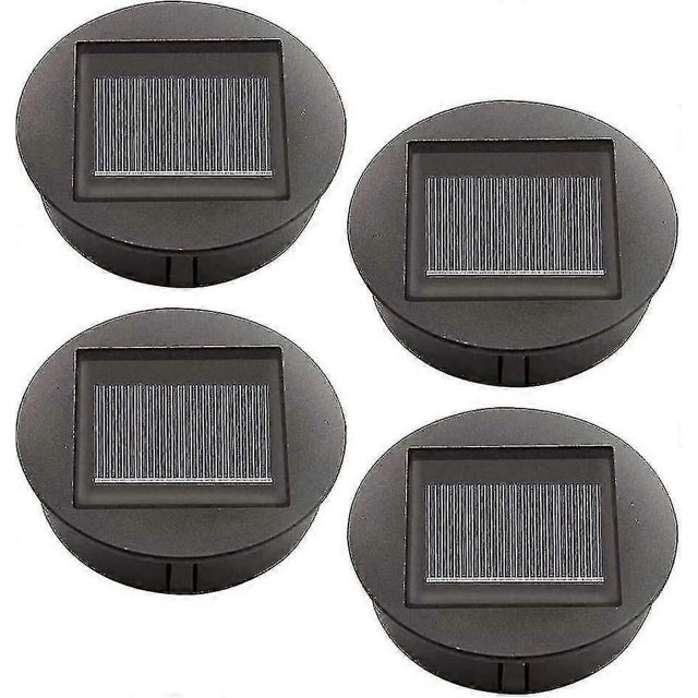 4 Pieces Replacement Solar Lights With Led Bulbs, Solar Top Lights Replacement, Led Solar Panel Lantern Cover For Outdoor Hanging Garden Lantern