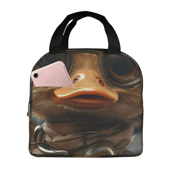 Vsdgher Vintage Gentleman Duck Lunch Bag, Lunch Box for Women Adult Men, Lunch Tote Insulated Cooler Lunch Container for Work/Office/Picnic/Travel