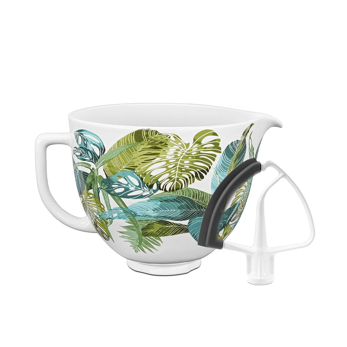 KitchenAid 5Quart Tropical Floral Ceramic Bowl + Flex Edge Beater