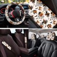 thumbnail image 4 of XYZCANDO Spider Web 14 Pack Car Seat Covers Full Set Steering Wheel Cover Auto Center Console Pad Seat Belt Pads Headrest Covers Cup Coasters for Most Cars SUVs Sedans, 4 of 7