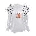 thumbnail image 2 of Yteetum Christmas Sweatshirt for Women Oversized Crewneck Pleated Ruffle Trim Drop Shoulder Pullover Hoodless Sweatshirts Womens Casual Xmas Graphic Print Round Neck Loose Lantern Sleeve Sweatshirts, 2 of 7
