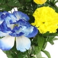 thumbnail image 3 of 40 Stems Artificial Full Blooming Lily, Rose Bud, Carnation and Mum with Greenery Mixed Flower Bush, Blue/Yellow, 3 of 3