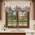 thumbnail image 6 of Fall Pumpkins Curtain Valances for Windows, Kitchen Valance Window Treatments Panel 2 Pack, Thanksgiving Pumpkins Harvest Rustic Rod Pocket Short Curtains for Bathroom Bedroom 42 x 12 Inch, 6 of 8