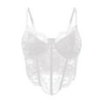 thumbnail image 4 of Tank Tops for Women Camisole Ladies Lace Rims Fishbone Navel Slim Vest Y2K Cami Undershirts, 4 of 5