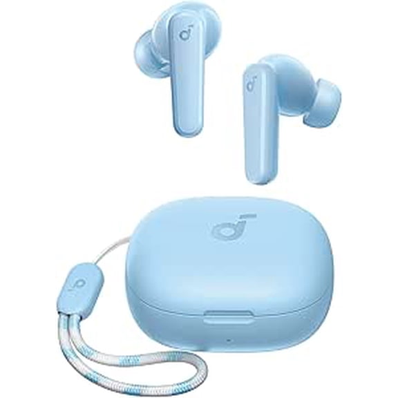 soundcore P20i True Wireless Earbuds, 10mm Drivers with Big Bass, Bluetooth 5.3, 30H Long Playtime, IPX5 Water-Resistant, 2 Mics for AI Clear Calls, 22 Preset EQs, Light Blue