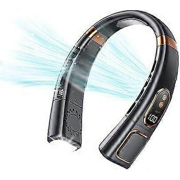Portable Neck Fan with Ice Cooling, LED Display, 5 Speeds, 3 Light Modes, Type-C Fast Charging, Perfect for Home, Office, and Travel