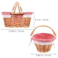thumbnail image 5 of Zehuanyu Red Rattan Picnic Basket with Wheelbarrow Wheel, Shopping Basket 32x25x14 cm, and Portable, 5 of 8