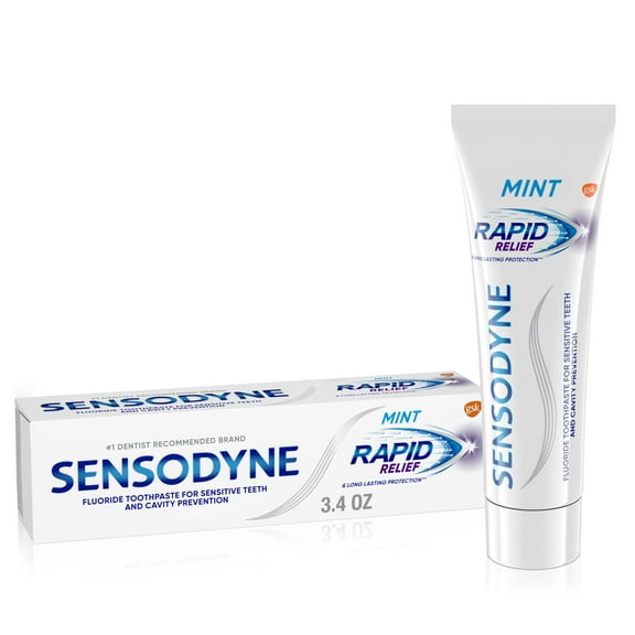 Sensodyne Rapid Relief Sensitive Toothpaste, Mint 3.4 Oz, for Adults