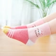 thumbnail image 5 of Zwiiyzr 5 Pairs Toddler Girls Boys Kids Low Cut Socks Cute Print 3-15 Years Children Middle Tube Socks Trendy Casual Combed Cotton Socks Pink, 5 of 9