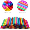 thumbnail image 6 of Tutuviw 100 Pcs Disposable Multi-Color Straw Jumbo Smoothie Straws - 9.4" High Assorted Colors Milkshake Straws, 6 of 7