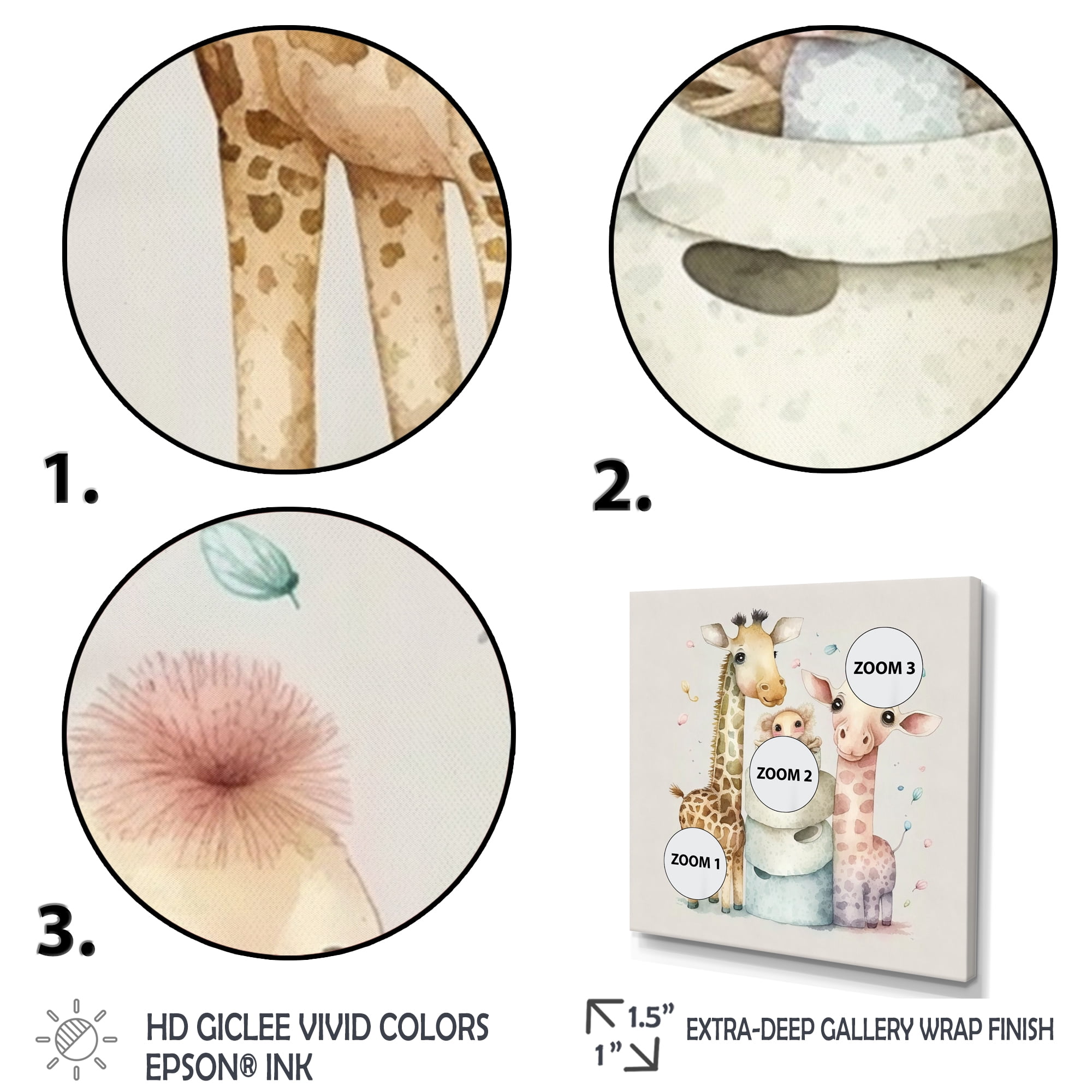 Designart Giraffes Building A Tower Of Toilet Paper Canvas Wall Art