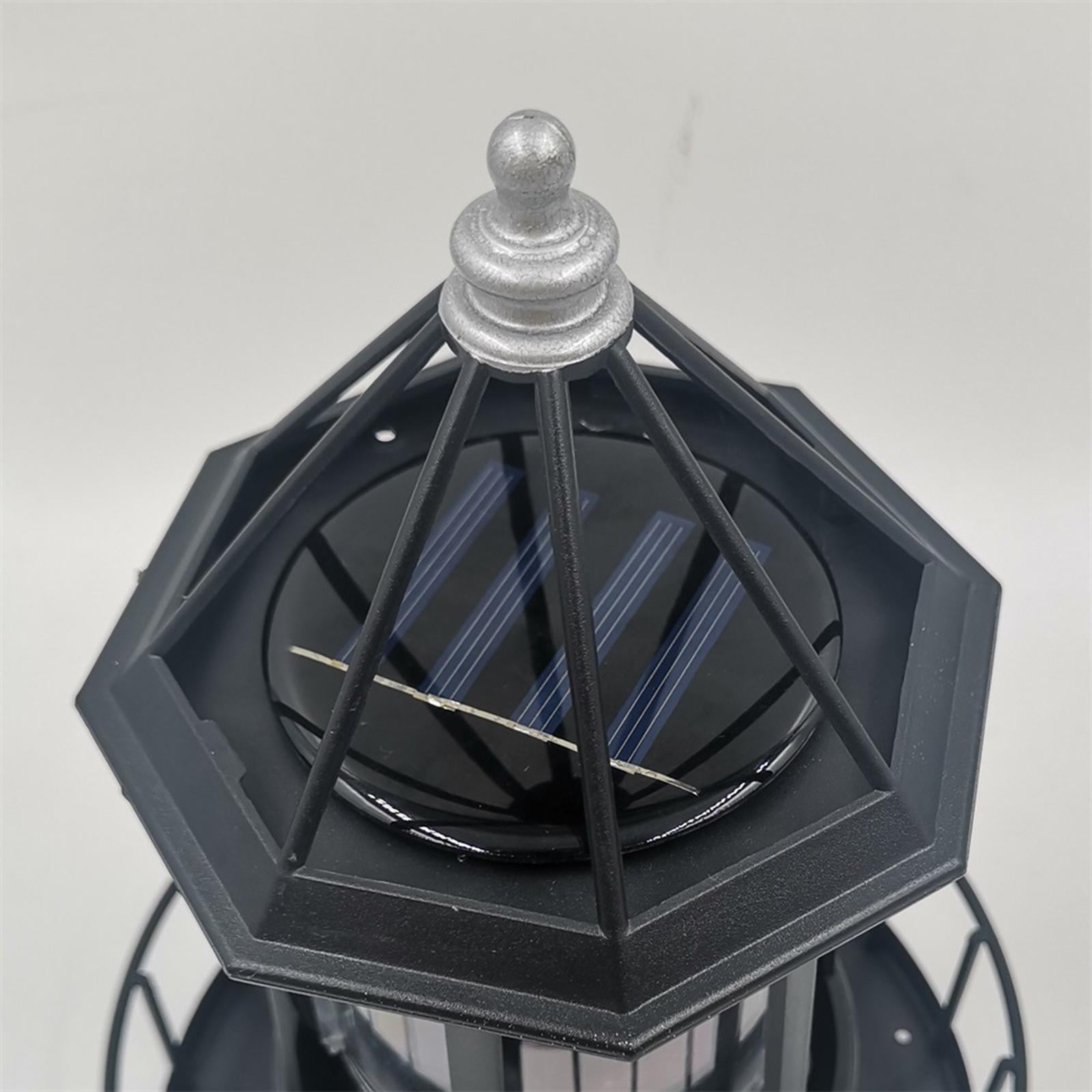 Solar Lighthouse, Rotating Outdoor Waterproof Light Beacons, 360 Degree Rotating Lamp Beacons for Lawn/Patio/Pond Decor