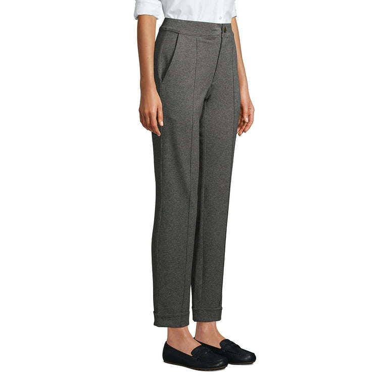 Lands' End Women's Tall Starfish High Rise Pintuck Straight Leg Elastic  Waist Pull On Ankle Pants