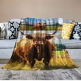 thumbnail image 2 of JRXY  Highland Cow Throw Blanket Highland Cow Animal Plush Blanket Gifts for Girls Women Adults Highland Cattle  Blanket Soft Cozy Warm Cow Blanket Decor for Couch Bed Dorm Sofa   White, 2 of 6