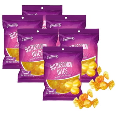 Colombina Butterscotch Discs - Artificial Flavor Hard Bulk Candy – Old Fashioned Snack Bursting with Rich, Buttery Flavor - Individually Wrapped Treats for Parties  (228 count) - 6 Pack – 8 Oz