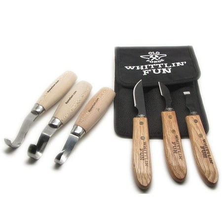 6-Piece Wood-Carving Complete Knife Set, Professional Bowl in-Shave Curved Scorp Knives and Old Forge Whittling