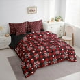 thumbnail image 4 of Manfei Modern Grid Artistic 7-Piece Twin Bedding Sets,Cute Christmas Snowflake Bedding Comforter Set,Red Black White Sheet Sets For Girl Kids,Super Cozy Room Decor Reversible, 4 of 9