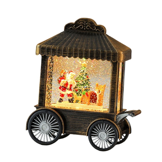 Bola de nieve navideña, decoración navideña brillante para las fiestas. Papá Noel