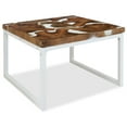 thumbnail image 3 of vidaXL Table Basse Résine de Teck 60x60x40 cm Blanc et Brun, 3 of 5