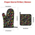 thumbnail image 2 of Honeii Colorful Geometric Figures Pattern Oven Mitts and Pot Holders, Silicone Oven Gloves,500 F Heat Resistant Oven Mitts Sets, 4PCS, 2 of 6