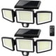 thumbnail image 1 of Tuffenough Luces solares para exteriores 2500 lm 210 luces LED de seguridad con control remoto, 3 cabezales de luces con sensor de movimiento, IP65 impermeable, luces de pared de gran angular de 270°, 1 of 3