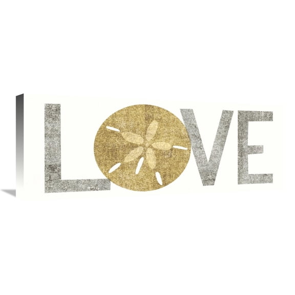 Global Gallery's 'Under Sea Treasures Love Gold Neutral' By Michael Mullan Stretched Canvas Wall Art