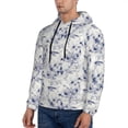 thumbnail image 2 of KLL Indigo Tie Dye Print Mens Hoodie Long Sleeve Casual Pullover Hooded Sweatshirt Fashion Drawstring Hoodies with Pocket-XX-Large, 2 of 6